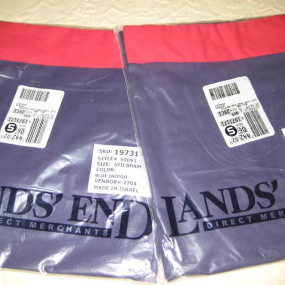 Lands' End Other - NEW 2 Lands' End Standard Shams Red Navy Israel